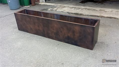 planter box metal patina copper|patina metal planters.